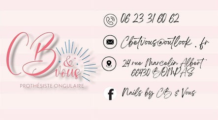 Carte de visite de Nails By CB & Vous à Bompas, Occitanie, FR avec contact et adresse.