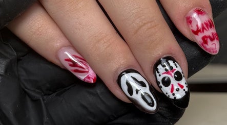 Halloween-themed nail art at Nailedbygeorgina, Queensbury, England, GB showcasing spooky designs.