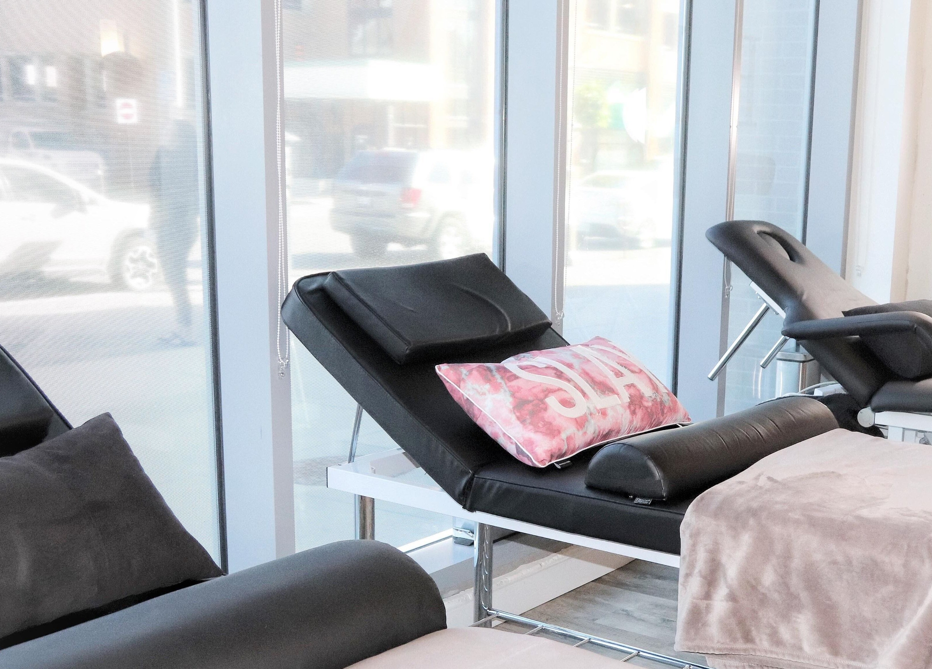 Relaxing treatment chairs at The Beauty Room, Oshawa, Ontario, CA with natural light.