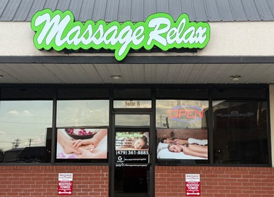 Exterior of Massage Relax & Spa in Springdale, Arkansas, US showcasing welcoming entrance.