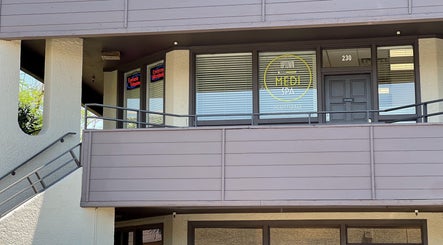 Entrance of Bare Lacquer Scottsdale, a modern spa in Scottsdale, Arizona, US.