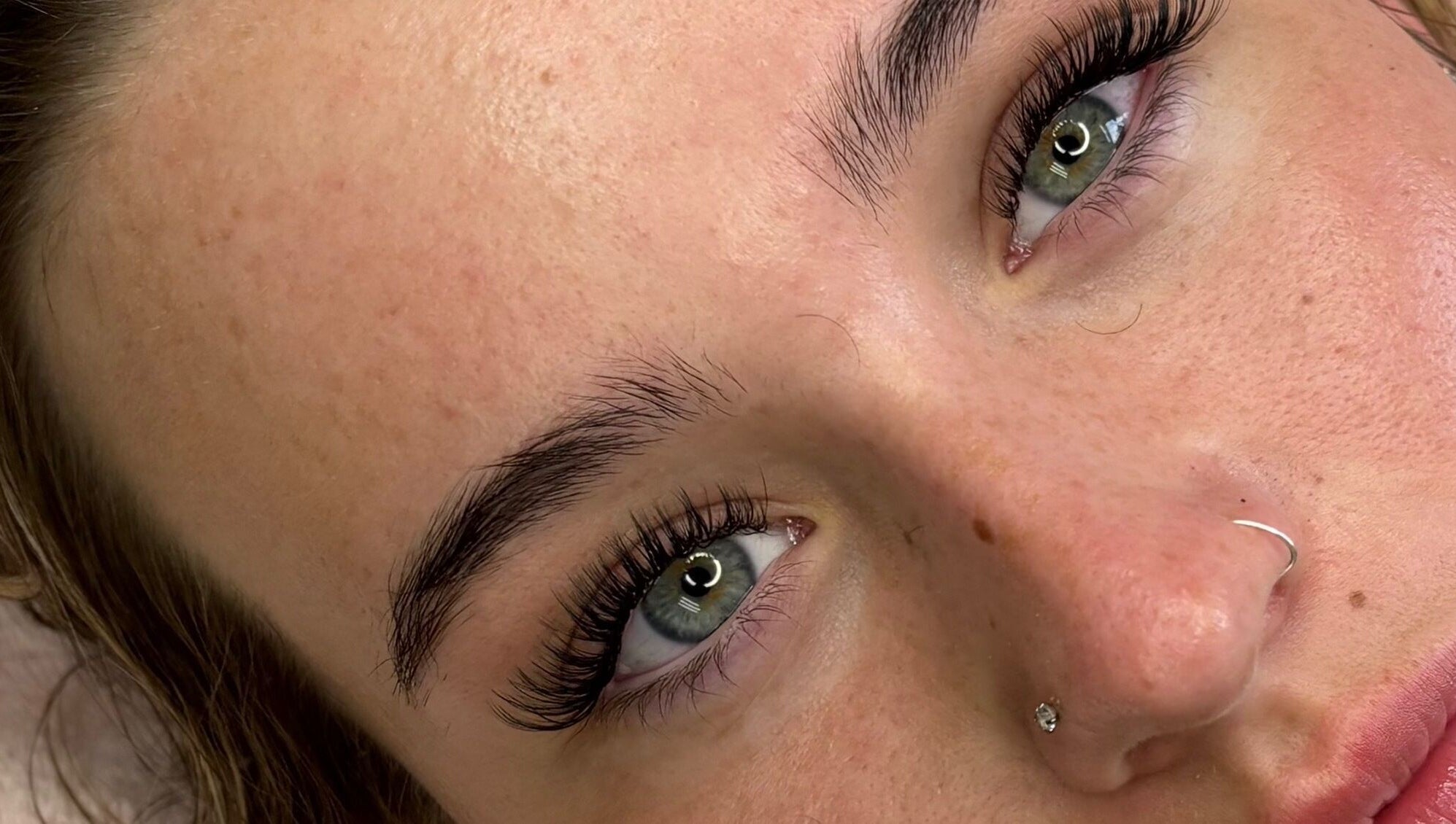 Close-up of expertly applied lashes at The Lash Lounge, Irlam, England, GB.