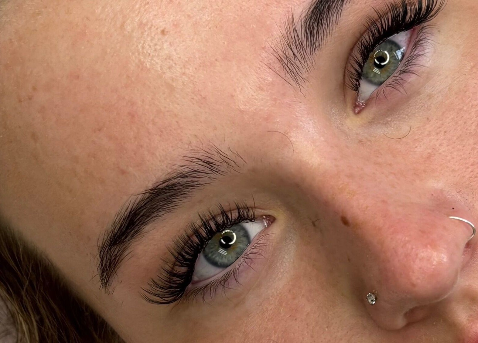 Close-up of expertly applied lashes at The Lash Lounge, Irlam, England, GB.