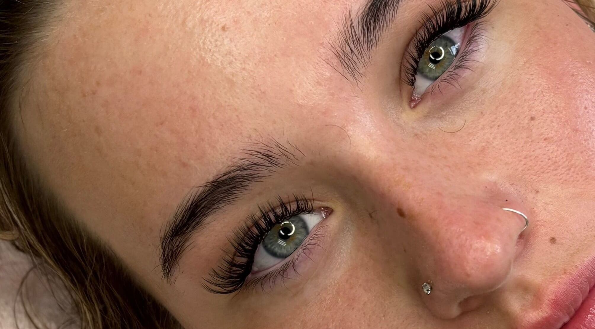 Close-up of expertly applied lashes at The Lash Lounge, Irlam, England, GB.