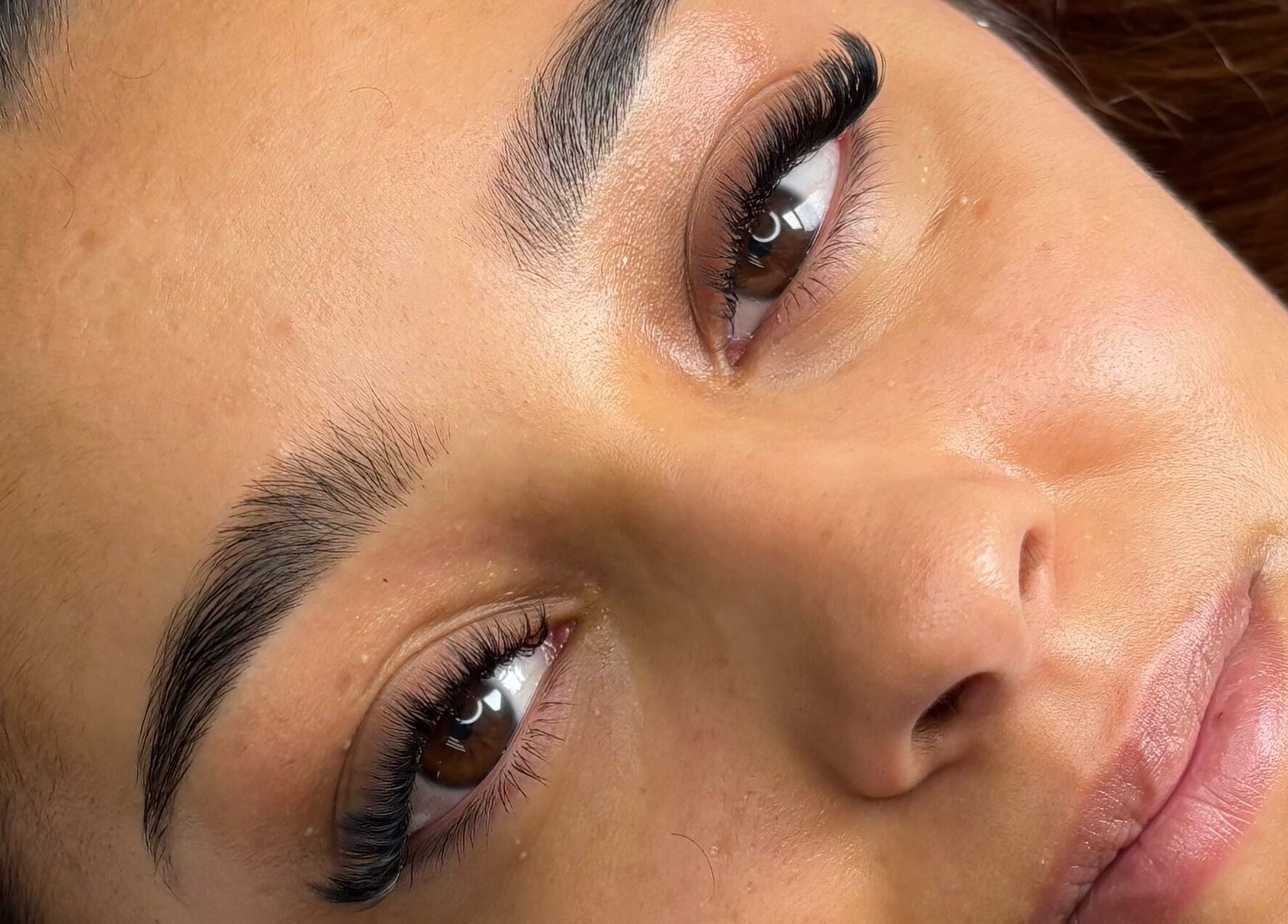 Close-up of expertly done eyelashes at The Lash Lounge, Irlam, England, GB.