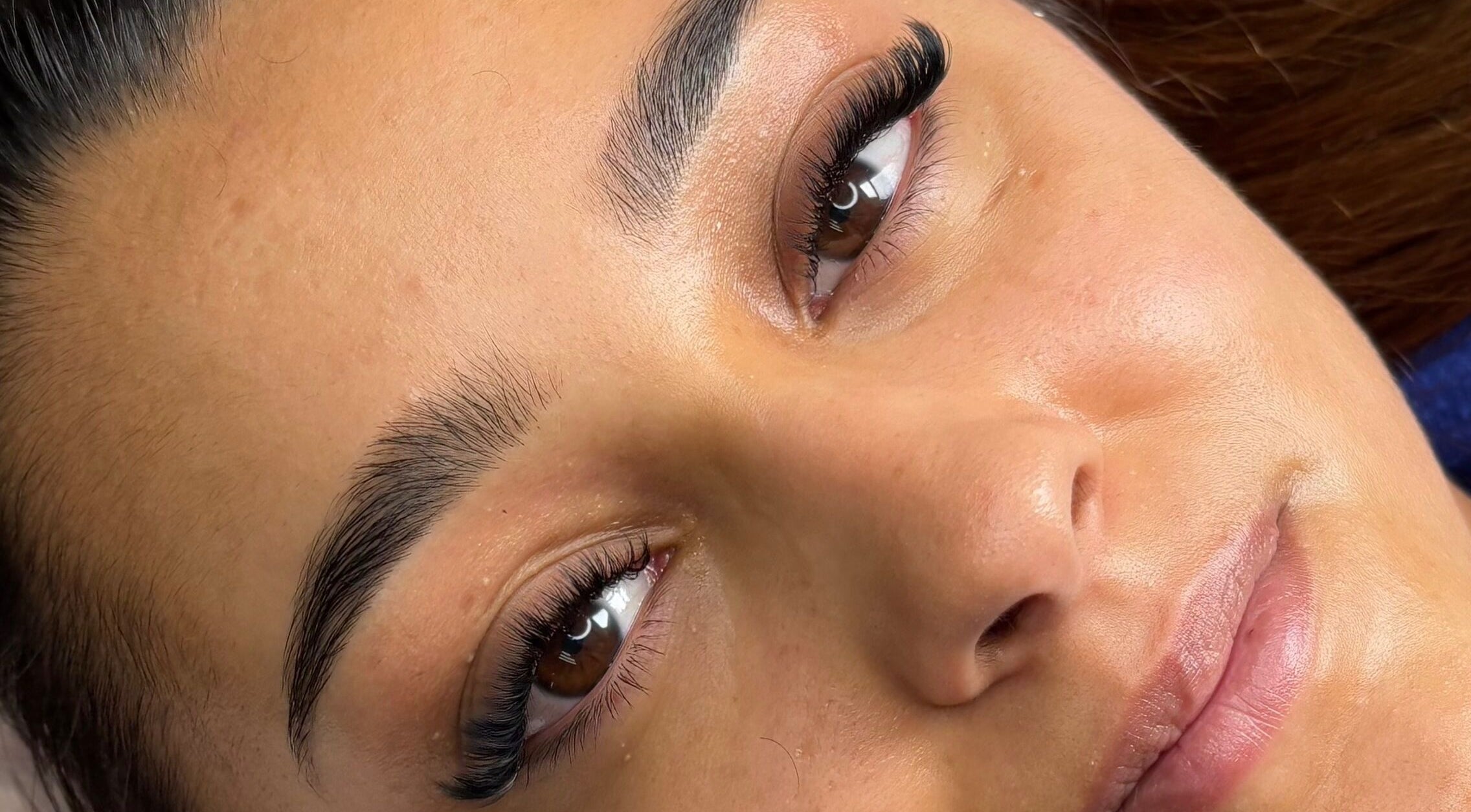 Close-up of expertly done eyelashes at The Lash Lounge, Irlam, England, GB.