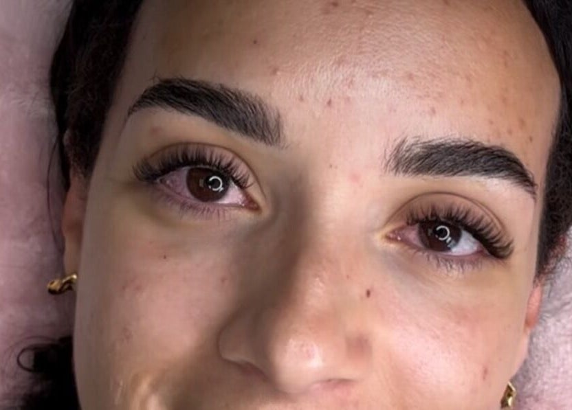 Close-up of elegant eyelash extensions at The Lash Lounge, Irlam, England, GB, showcasing beauty enhancements.