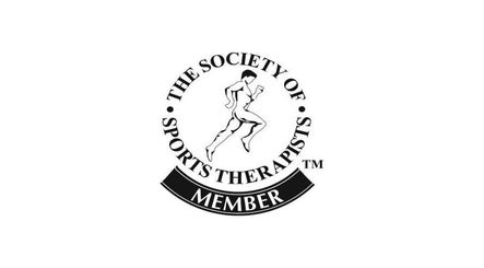 Rutherford’s Sports Therapy official membership emblem in Cambridge, England, GB.