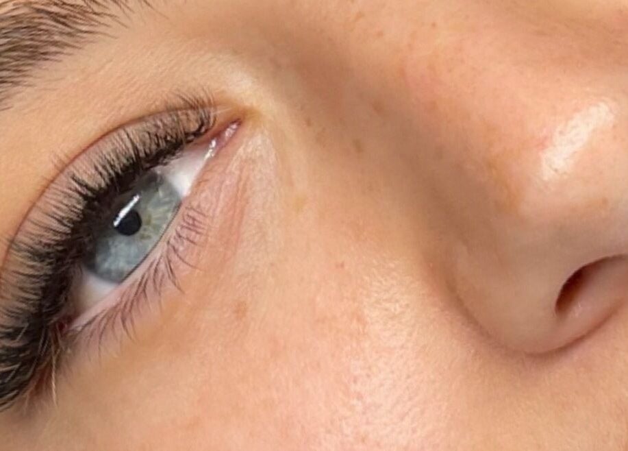 Close-up of perfectly curled lashes at Lash & Glow By Jessica, Isleham, England, GB.