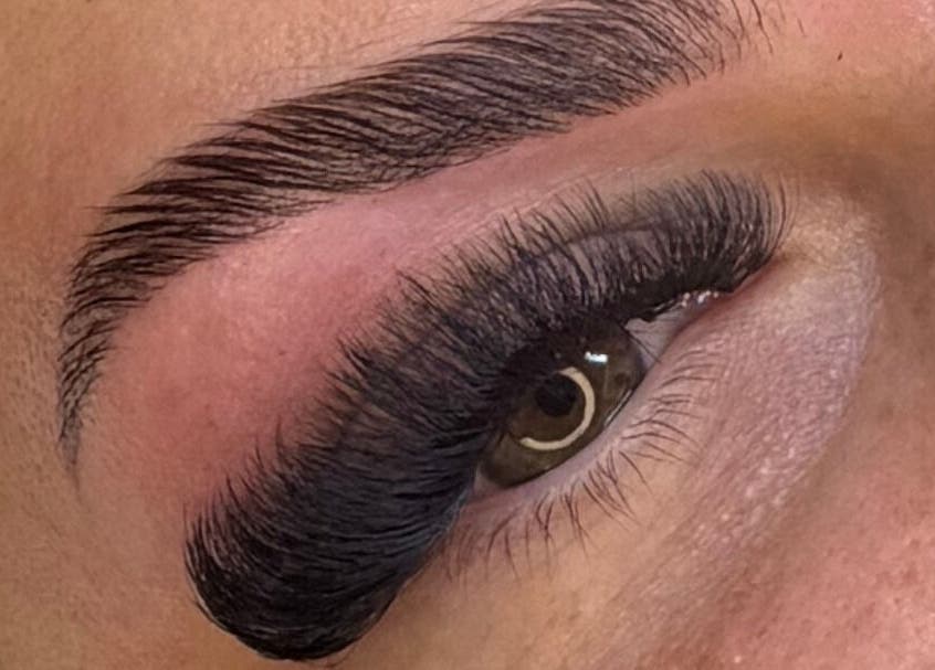 Close-up of expertly styled lashes at Lash & Glow By Jessica, Isleham, England, GB.