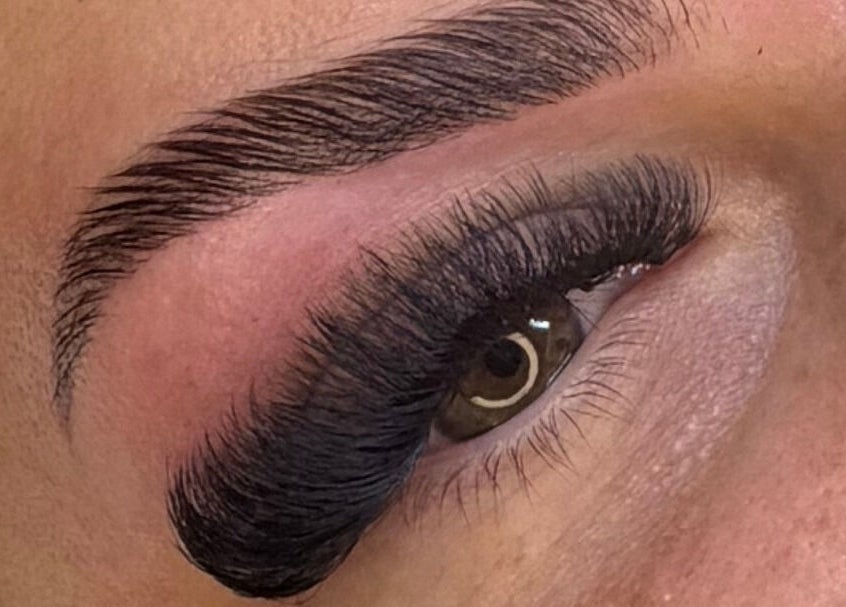 Close-up of expertly styled lashes at Lash & Glow By Jessica, Isleham, England, GB.