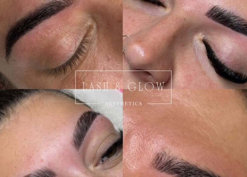 Close-up of expertly styled eyebrows at Lash & Glow By Jessica, Isleham, England, GB.