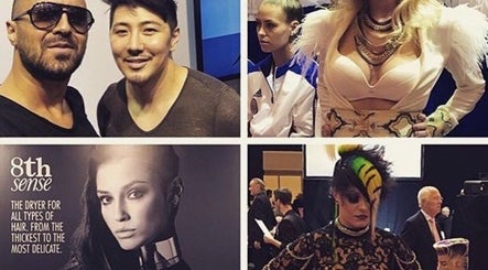 Stylists and models at Shah Saatchi event, Amsterdam, Noord-Holland, NL showcasing bold hairstyles.