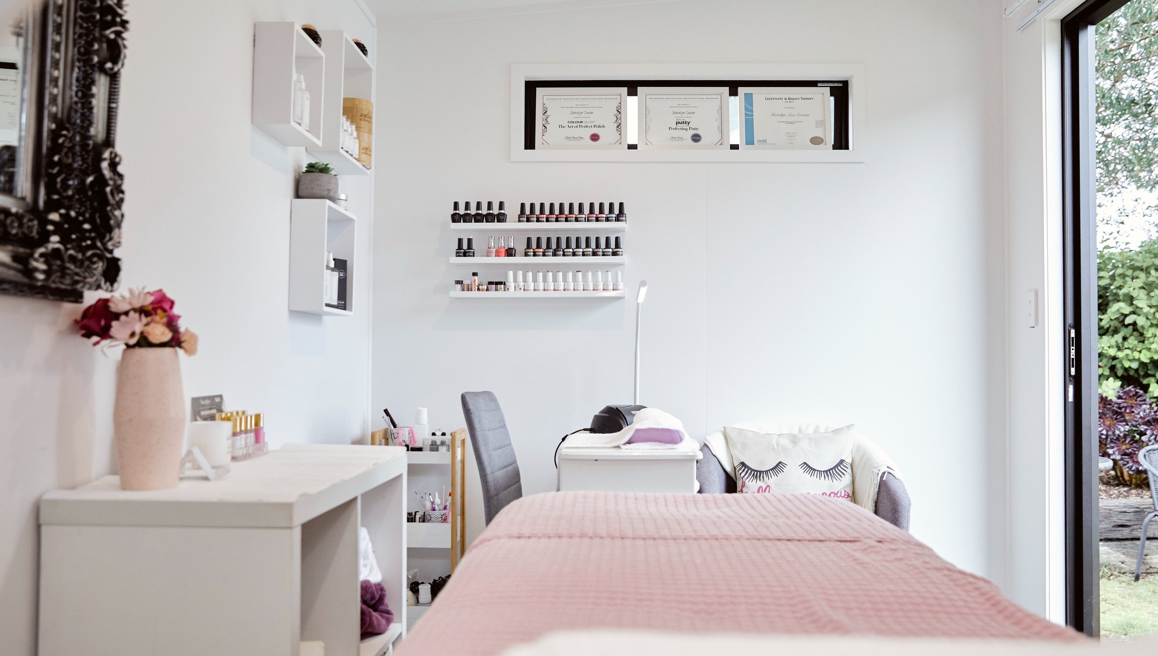 Experience relaxation at Fuchsia Beauty Therapy spa room in Nelson, Nelson, NZ. Elegant decor and soothing ambiance.