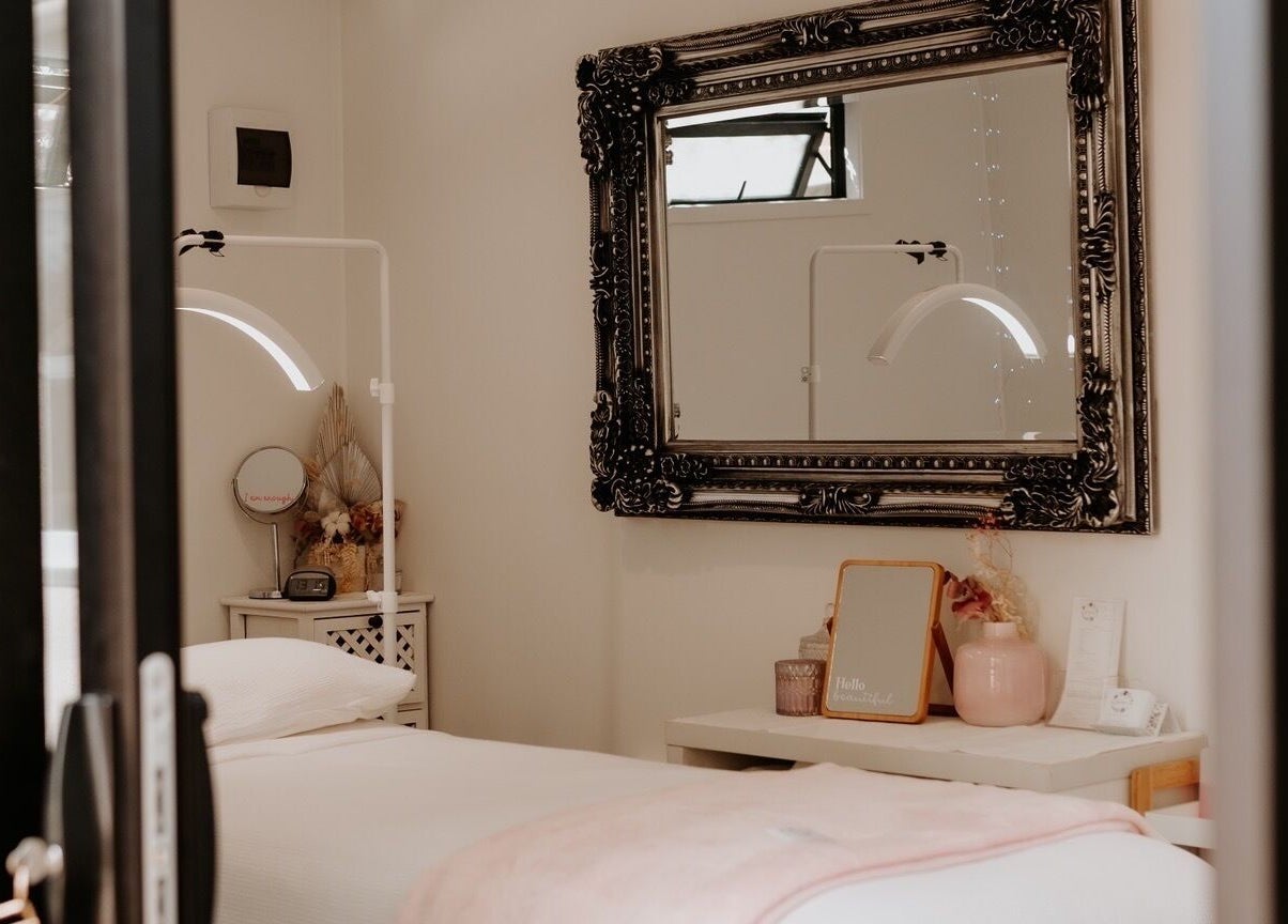 Relaxing treatment room at Fuchsia Beauty Therapy, Nelson, NZ. Elegant decor and soothing atmosphere.