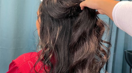 Close-up of styled hair at Jnal Gunthink & Jnal Salon in Bandar Penawar, Johor Darul Ta'zim, MY.