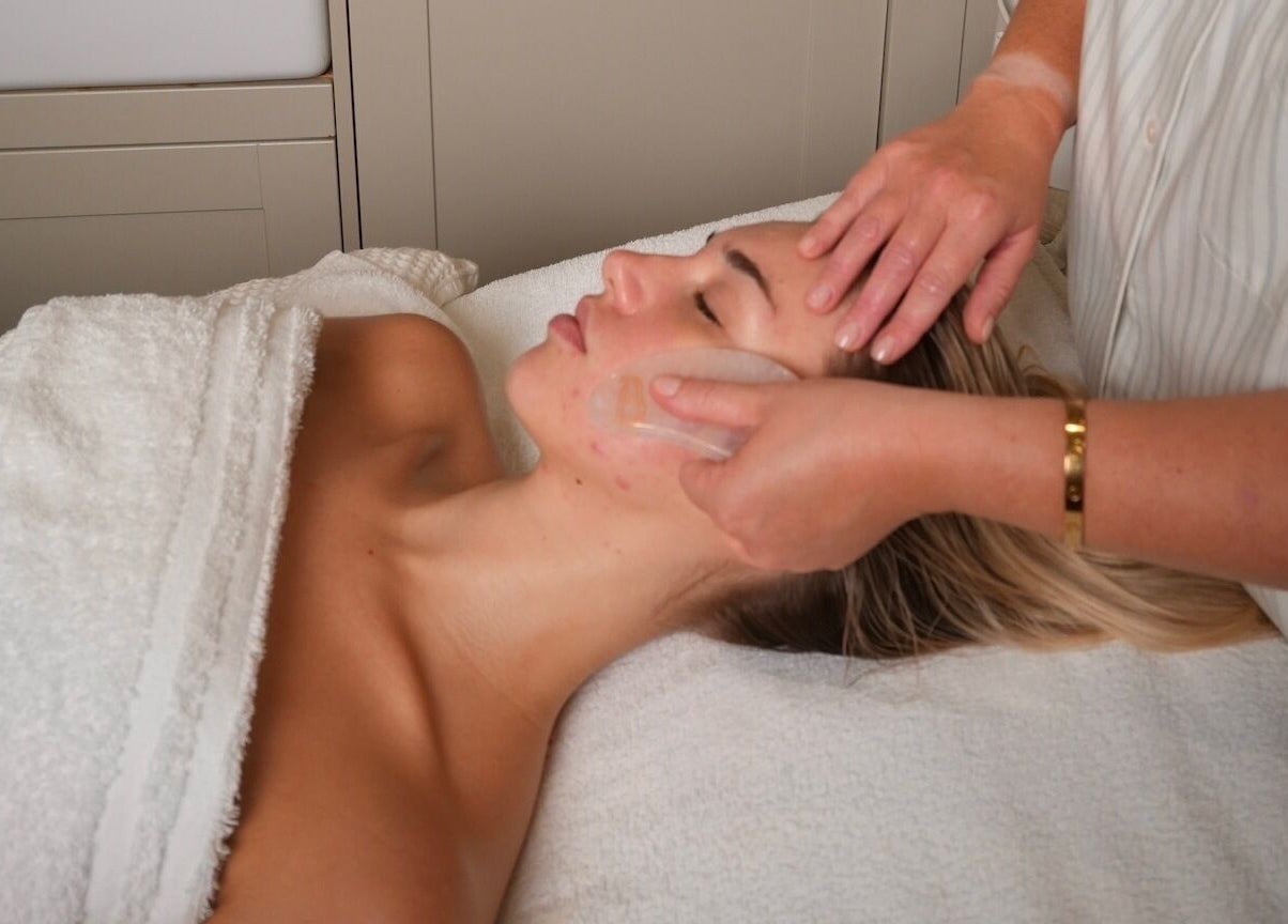 Relaxing facial treatment at The Bothy in York, England, GB, highlighting soothing skincare techniques.