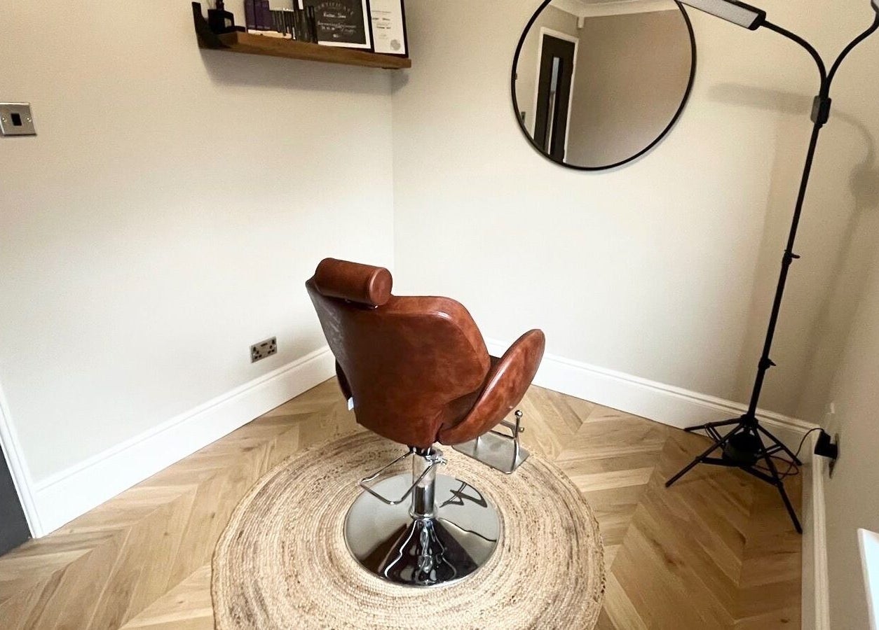 Elegant salon chair in a modern setting at Brows By KD in Worksop, England, GB.