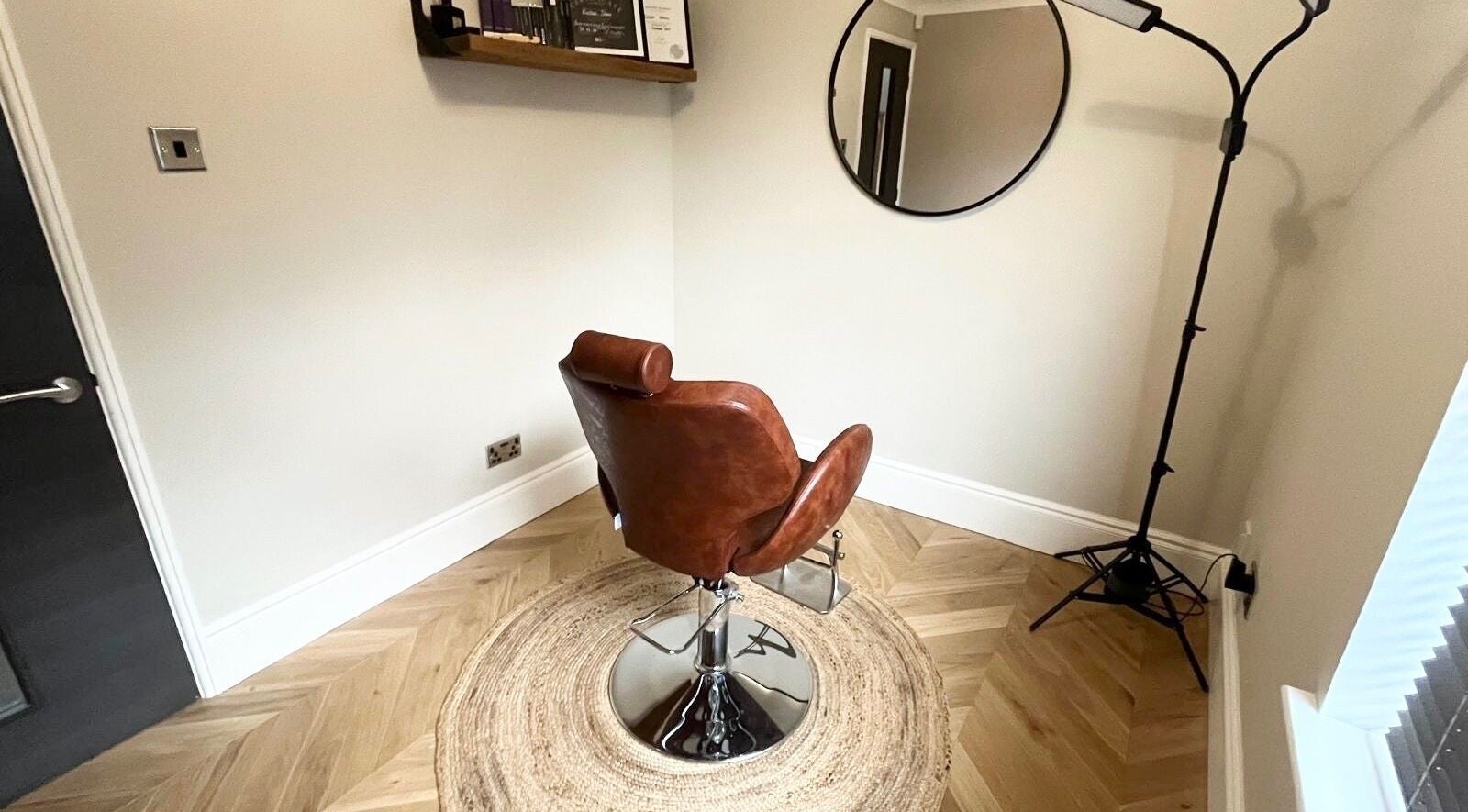Elegant salon chair in a modern setting at Brows By KD in Worksop, England, GB.