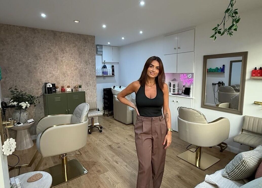 Stylish modern salon interior at Elle by Dani, St Helier, JE, featuring elegant decor and beauty products.