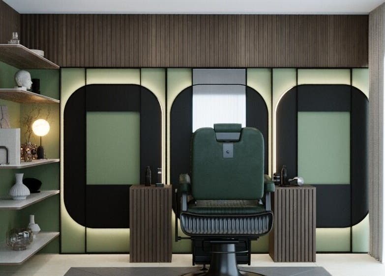 Luxurious styling chair at Prepare Yourself Salon, Al Hofuf, Eastern Province, SA.