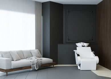 Elegant waiting area at Prepare Yourself Salon in Al Hofuf, Eastern Province, SA with modern decor.