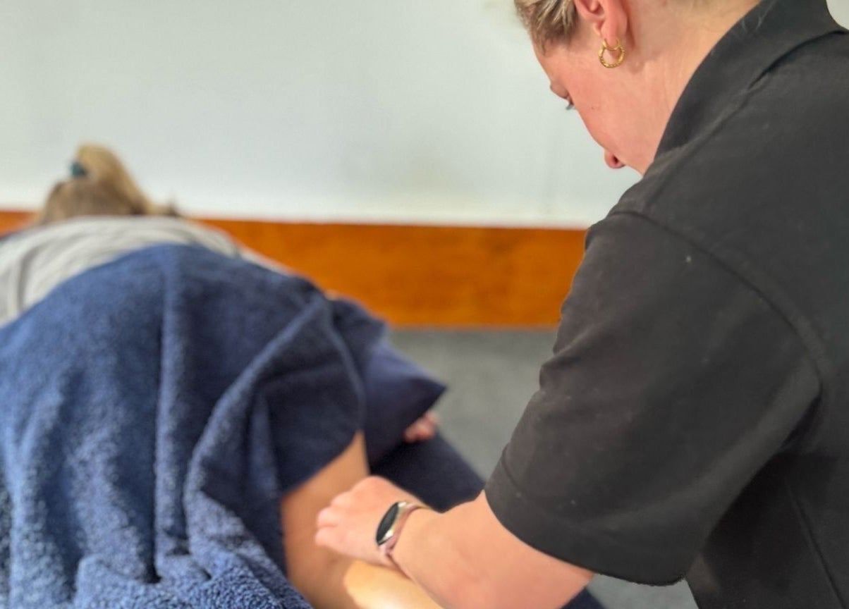 Professional massage session at CH Massage & Rehab, Poltimore, England. Relax and rejuvenate with expert care.