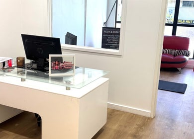 Stylish reception at Leaha Body & Skin Fix Toowoomba, East Toowoomba, Queensland, AU with modern decor.