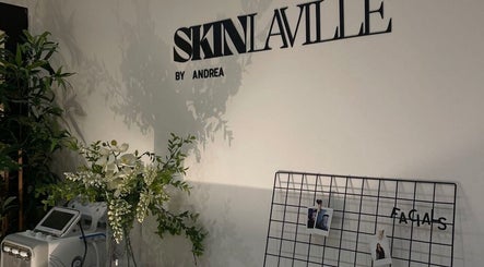 Skinlaville venue in Hounslow, England, featuring elegant decor and beauty equipment setup.