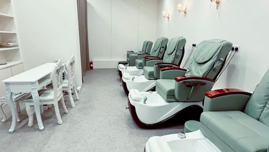 Luxurious pedicure chairs at Glazed Nails at Changi City Point, Singapore, Singapore, SG.
