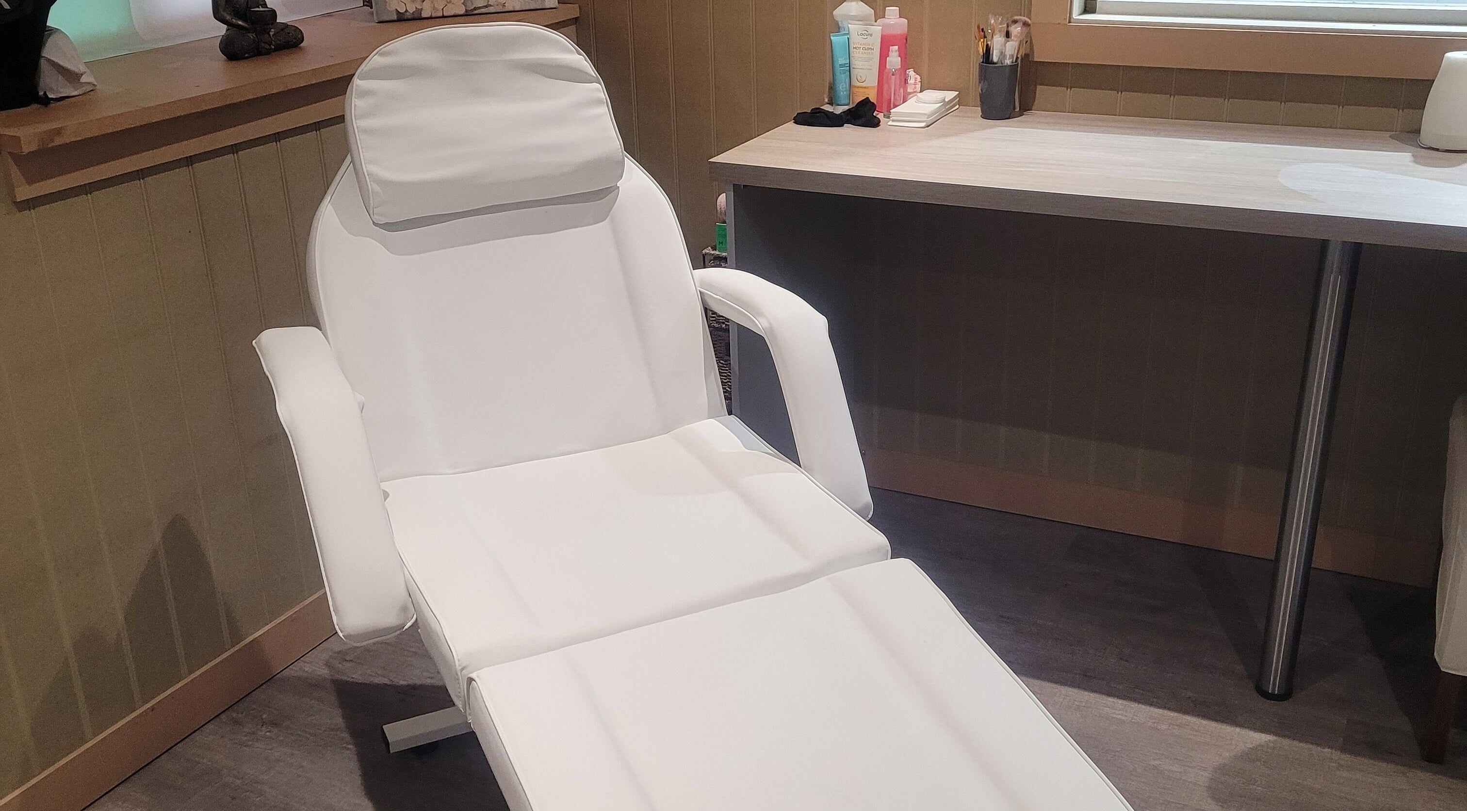 Relaxing spa chair at L A Therapy, Kings Lynn, England, GB for wellness treatments.