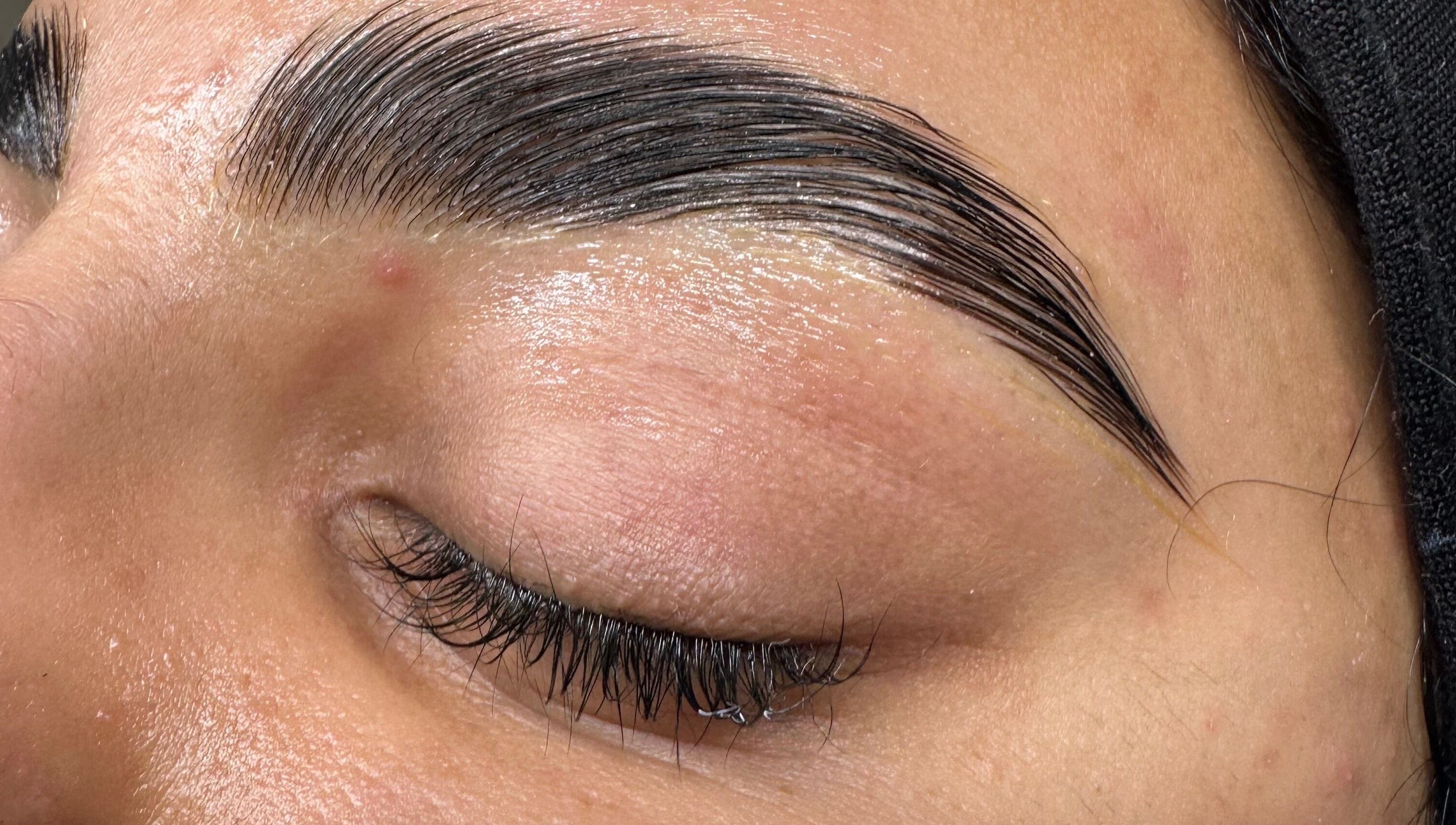 Perfectly groomed eyebrow at Brow and Glow in Bolton, England, GB showcasing expert beauty care.