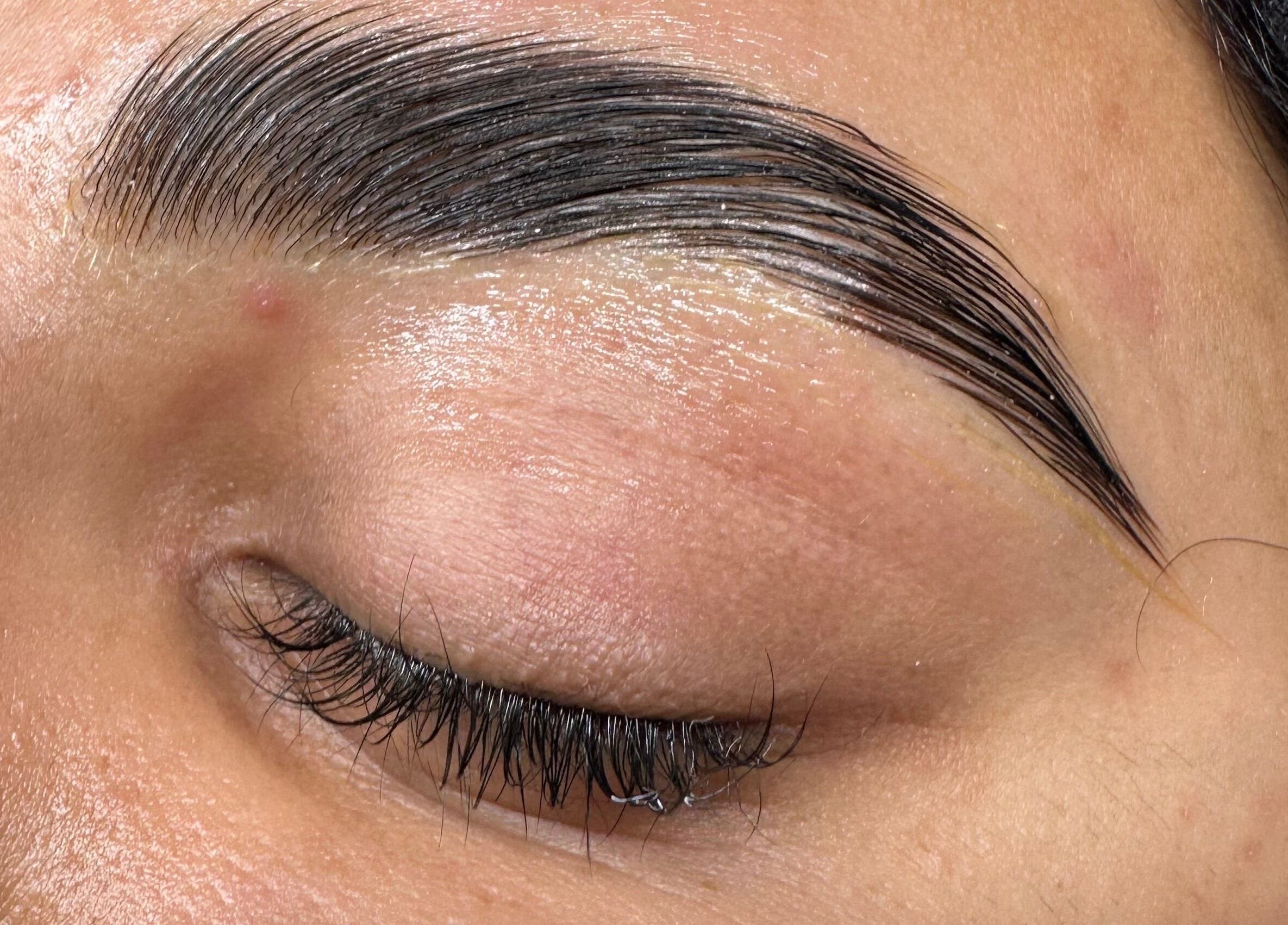 Perfectly groomed eyebrow at Brow and Glow in Bolton, England, GB showcasing expert beauty care.