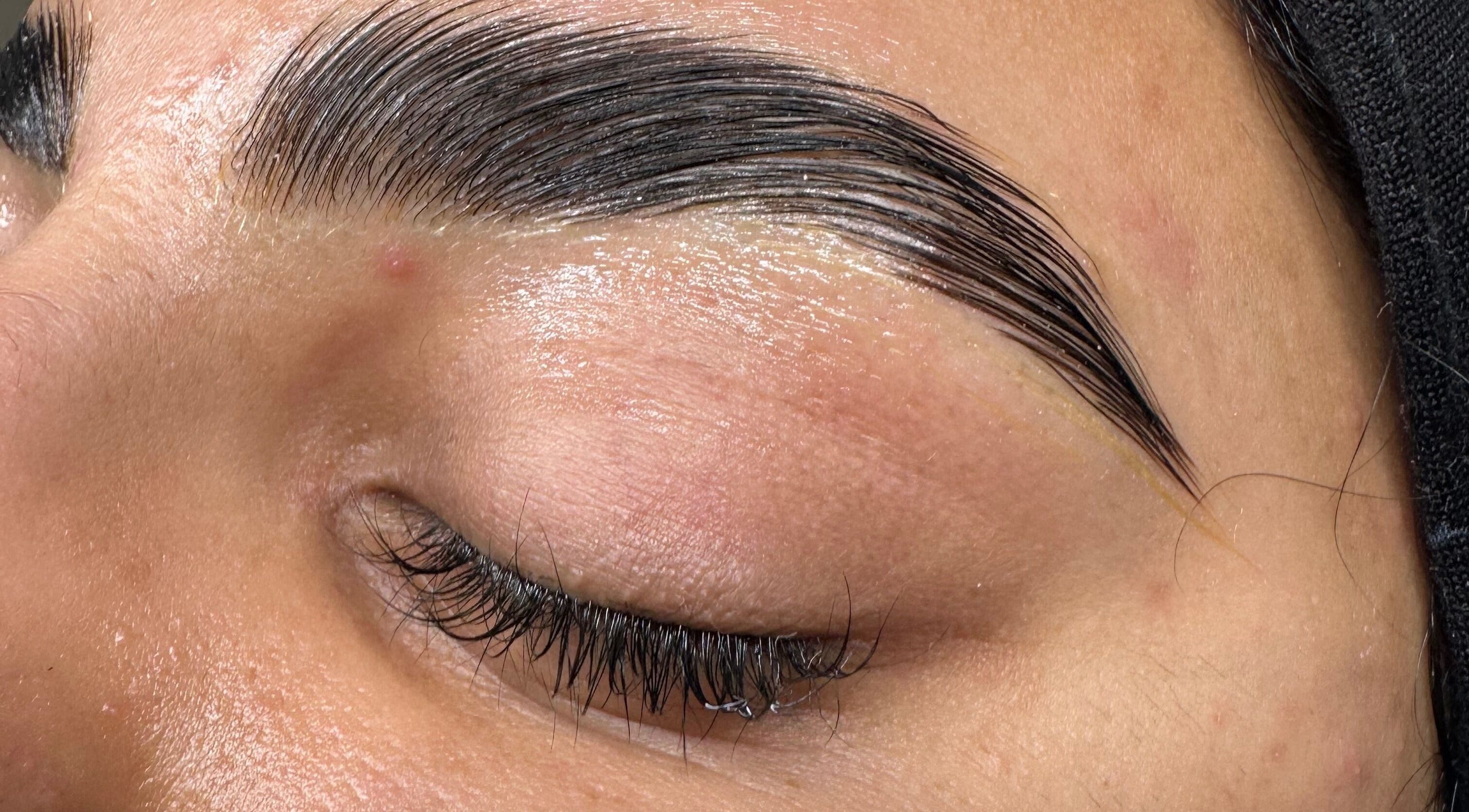 Perfectly groomed eyebrow at Brow and Glow in Bolton, England, GB showcasing expert beauty care.