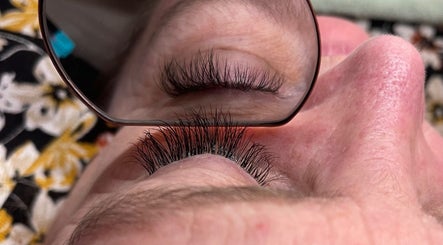 Close-up of eyelash extensions at CLB Lashes in Ramsey, England, GB showcasing detailed lash work.