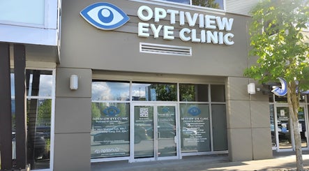 Optiview Skin and Laser Clinic entrance at Surrey, British Columbia, CA, showcasing a sleek modern facade.