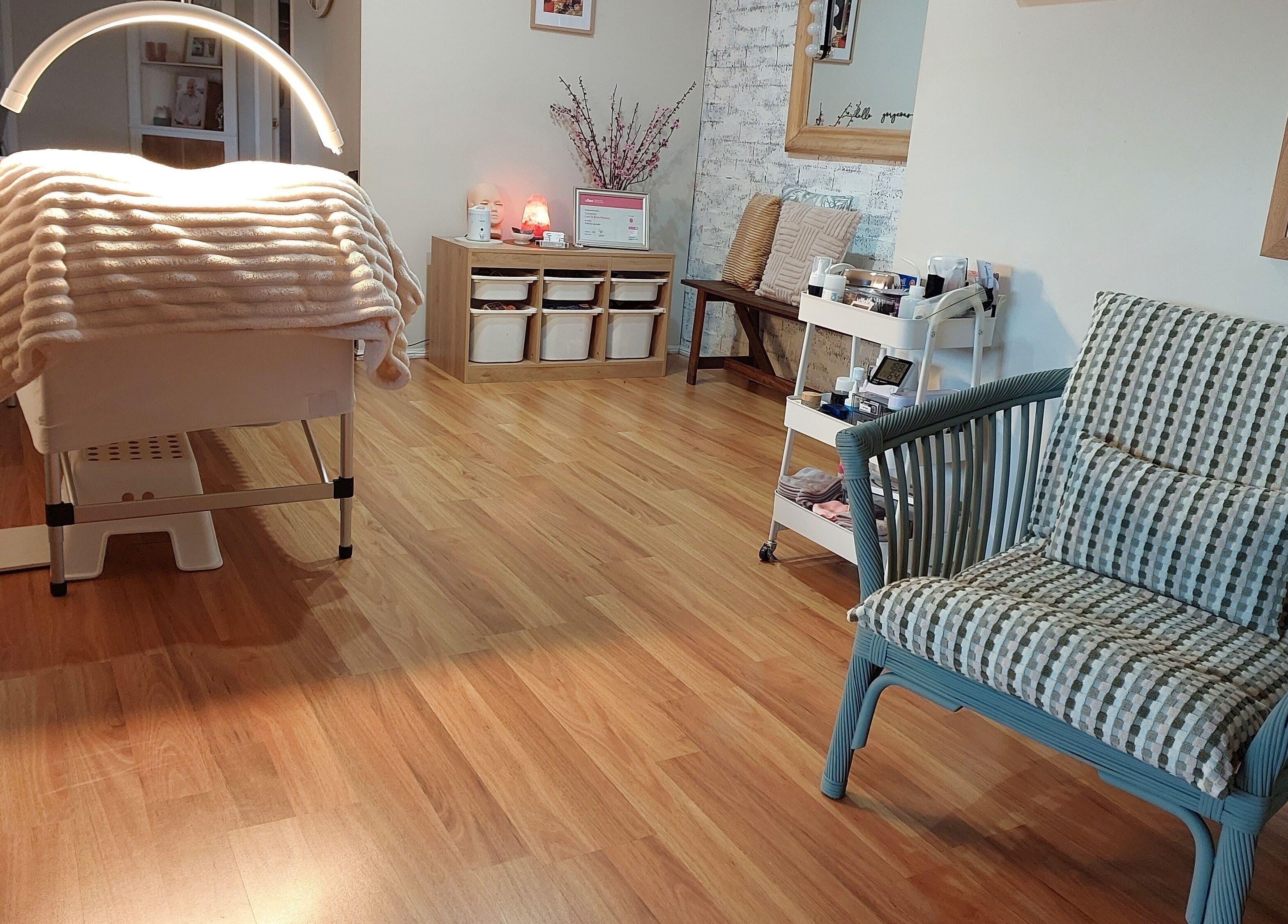 Relaxing interior of The Brow and Lash Lounge by Patricia, Doonside, New South Wales, AU, featuring a comfortable seating area.