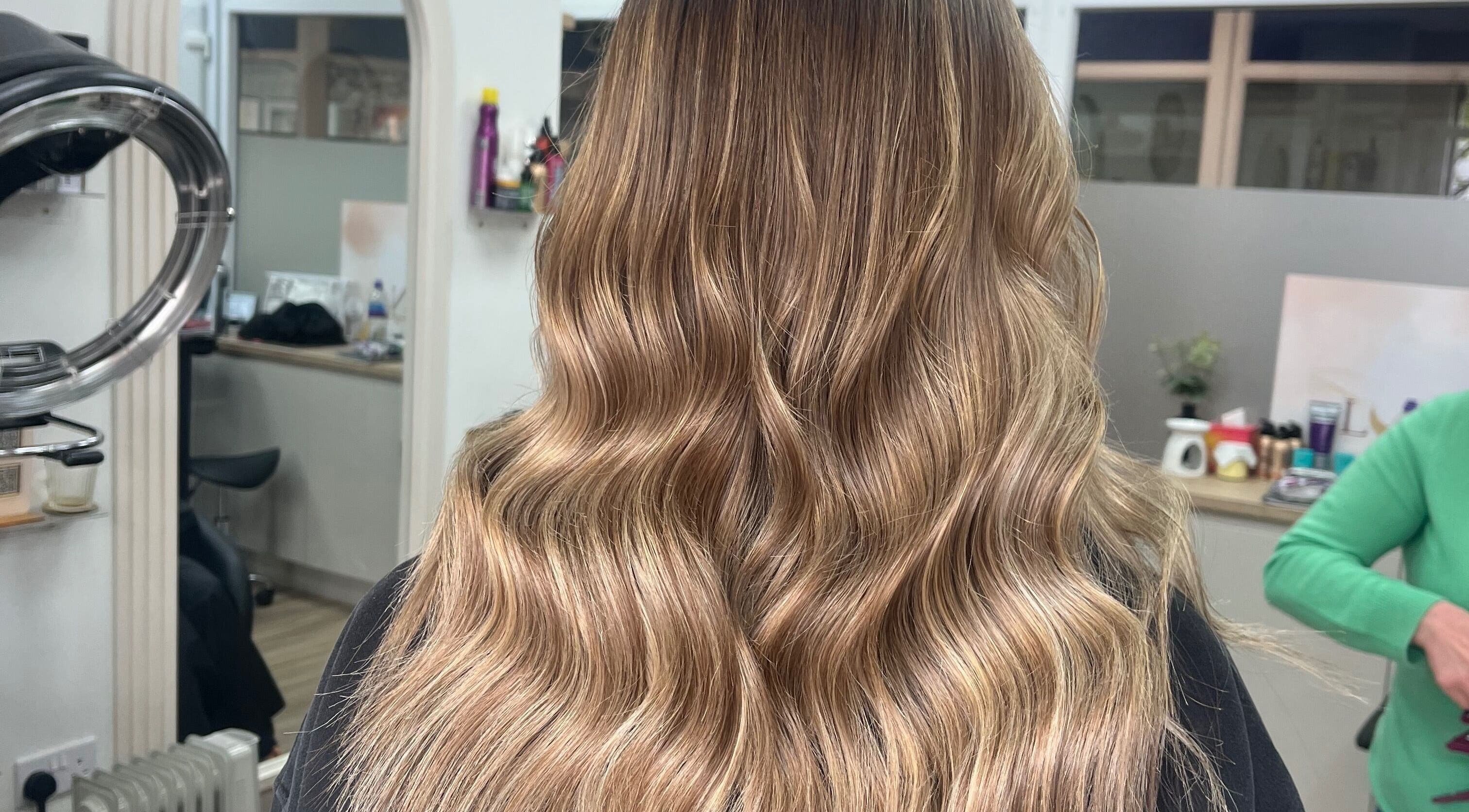 Glamorous wavy hairstyle at Bethany Jade Hairdressing, Cannock, England, GB salon.