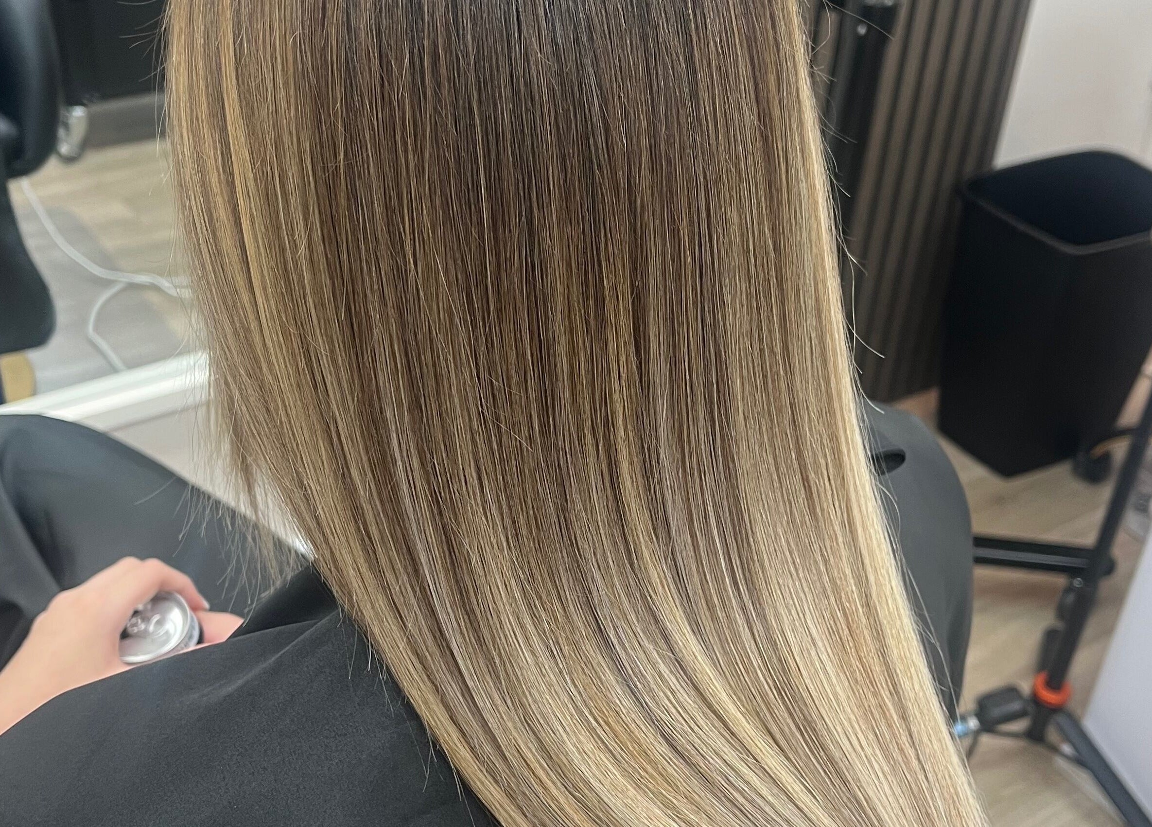 Smooth, straight hair styled at Bethany Jade Hairdressing in Cannock, England, GB.
