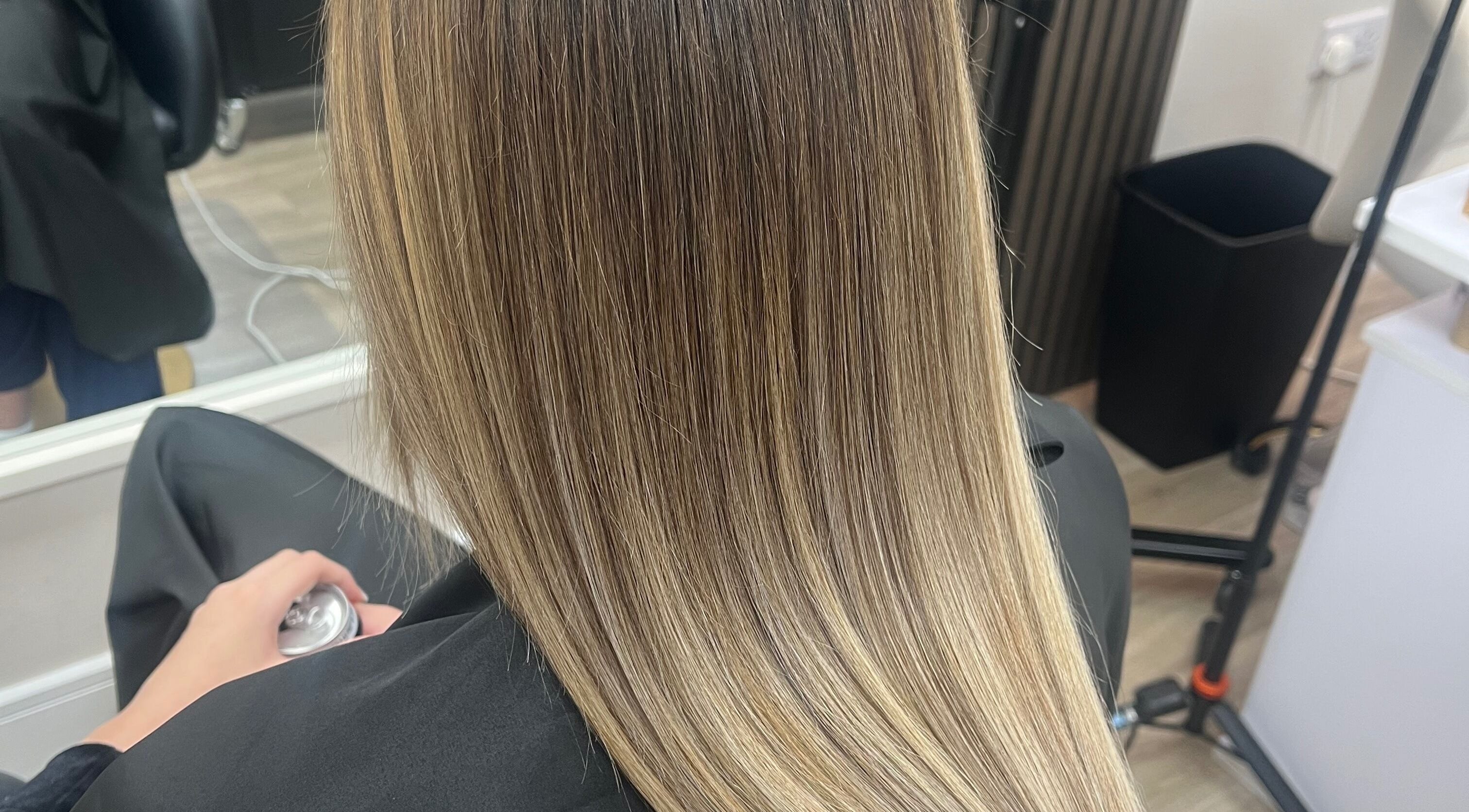 Smooth, straight hair styled at Bethany Jade Hairdressing in Cannock, England, GB.