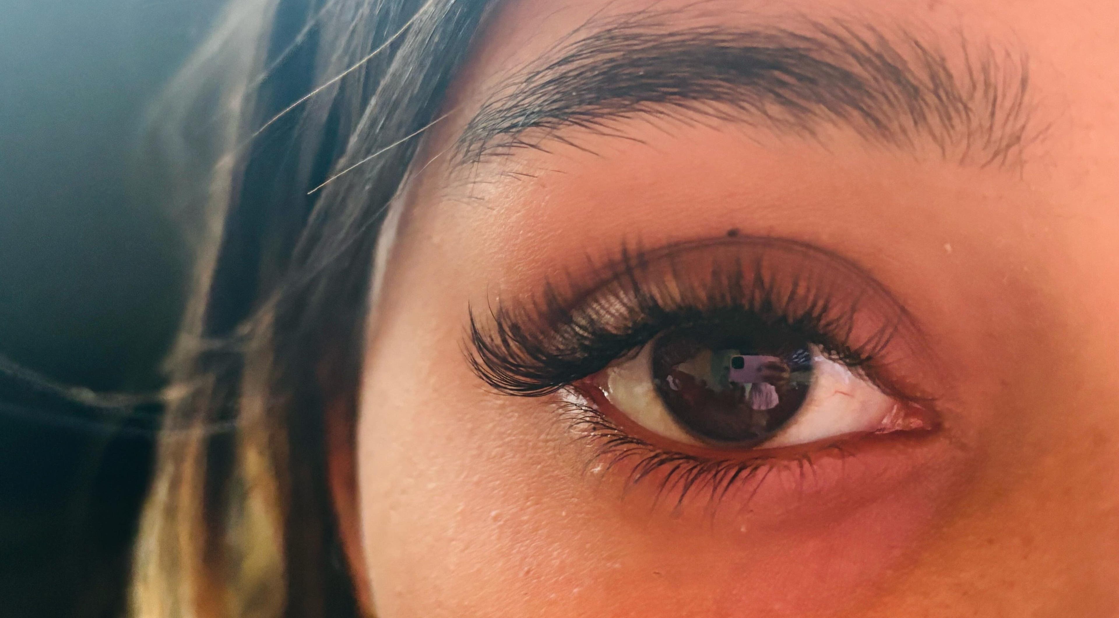 Close-up of beautifully enhanced lashes at Lash Me Up!, Cape Town, Western Cape, ZA.