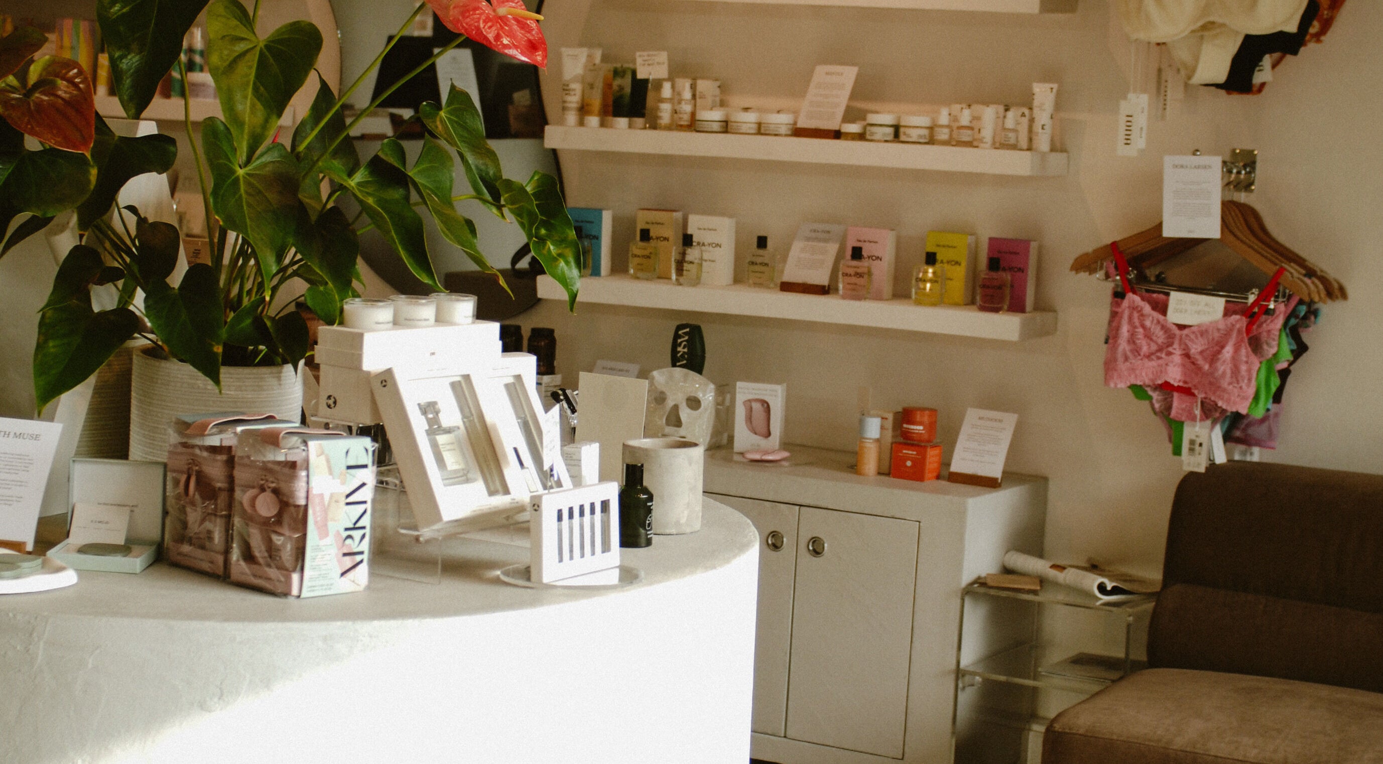 BAER. boutique in Waltham, England, GB showcasing beauty products and vibrant decor.