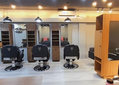 Modern barber chairs at Hair Republic Barber Salon and Spa, Santa Rosa Branch, Calabarzon, PH.