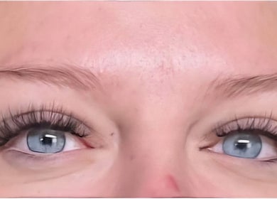 Close-up of enhanced lashes at Glowgetter Beauty, Holmes Chapel, England, GB.