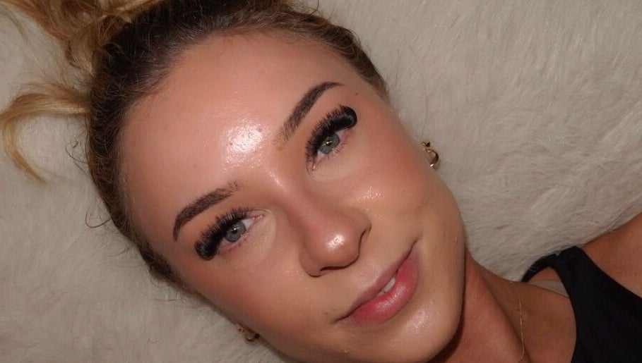 Close-up of a person with styled lashes at Lasheddbyemm, Glenhaven, New South Wales, AU.