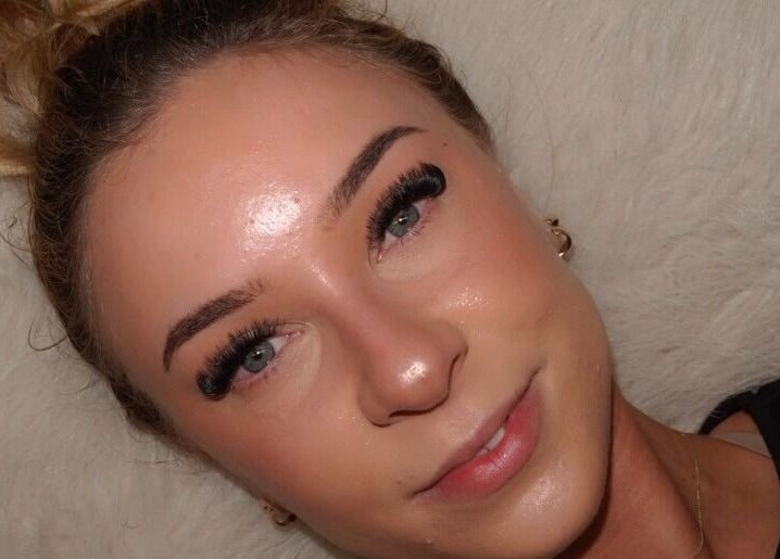 Close-up of a person with styled lashes at Lasheddbyemm, Glenhaven, New South Wales, AU.