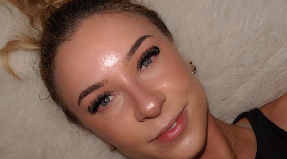 Close-up of a person with styled lashes at Lasheddbyemm, Glenhaven, New South Wales, AU.