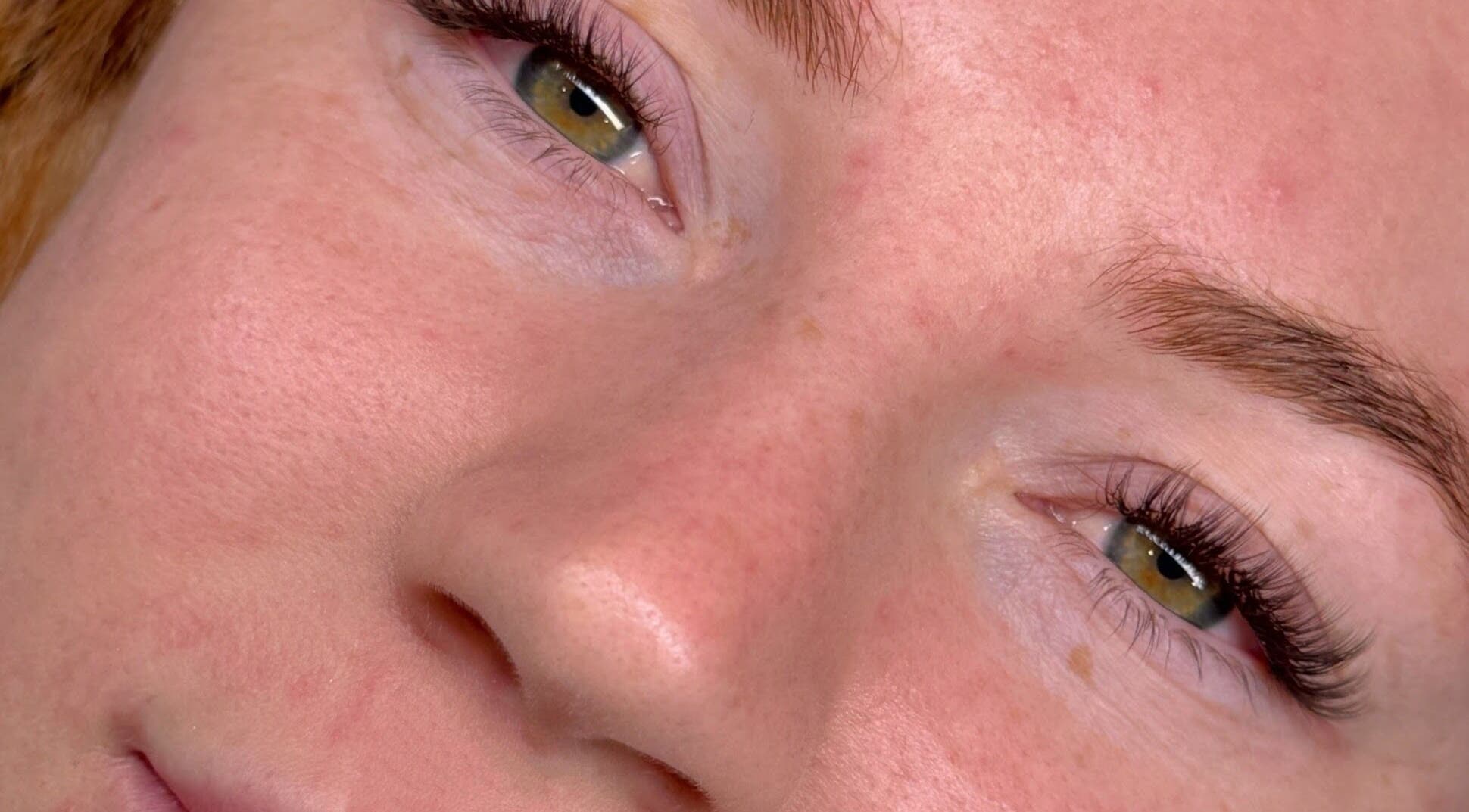 Close-up of expertly applied eyelashes at Lasheddbyemm, Glenhaven, New South Wales, AU.