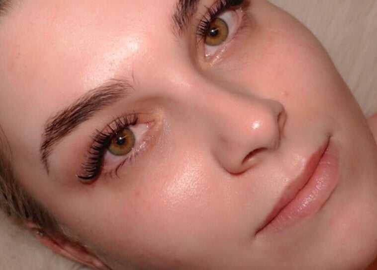 Close-up of a woman with styled eyelashes at Lasheddbyemm, Glenhaven, New South Wales, AU.
