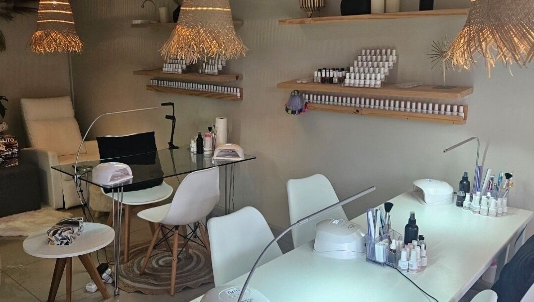 Modern nail care setup at Dandelion Beauty Studio, Ballito, Kwazulu-natal, ZA, with stylish decor.